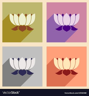 Modern flat icons collection with long shadow vector image