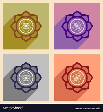 Modern flat icons collection with long shadow vector image