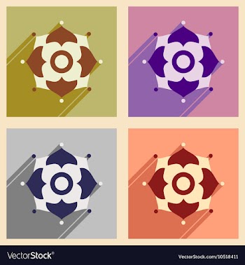 Modern flat icons collection with long shadow vector image