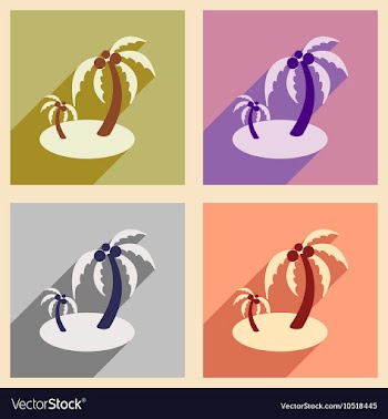 Modern flat icons collection with long shadow vector image