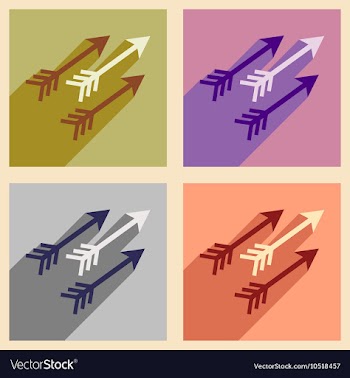 Modern flat icons collection with long shadow vector image