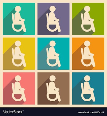 Modern flat icons collection with long shadow vector image