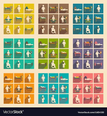 Modern flat icons collection with long shadow vector image