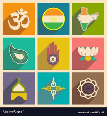 Modern flat icons collection with long shadow vector image