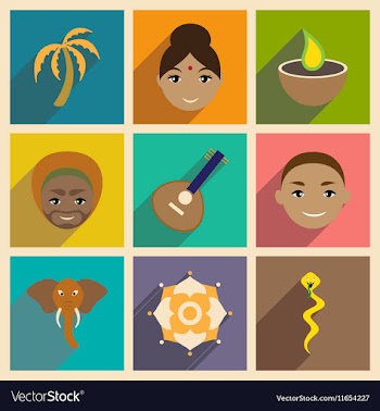 Modern flat icons collection with long shadow vector image