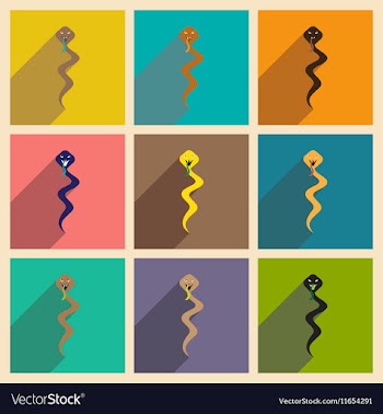 Modern flat icons collection with long shadow vector image