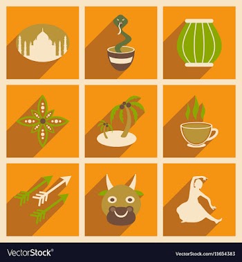 Modern flat icons collection with long shadow vector image
