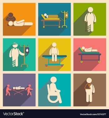Modern flat icons collection with long shadow vector image