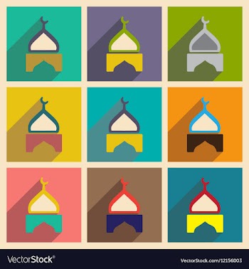 Modern flat icons collection with long shadow vector image