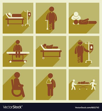 Modern flat icons collection with long shadow vector image