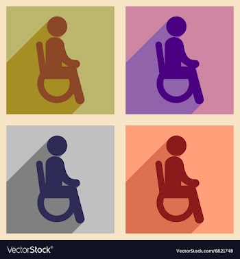 Modern flat icons collection with long shadow vector image