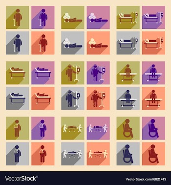 Modern flat icons collection with long shadow vector image