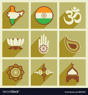 Modern flat icons collection with long shadow vector image