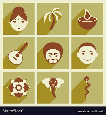 Modern flat icons collection with long shadow vector image