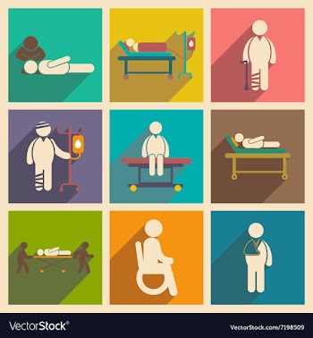 Modern flat icons collection with long shadow vector image