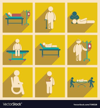 Modern flat icons collection with long shadow vector image