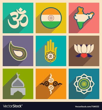 Modern flat icons collection with long shadow vector image
