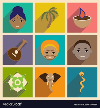 Modern flat icons collection with long shadow vector image