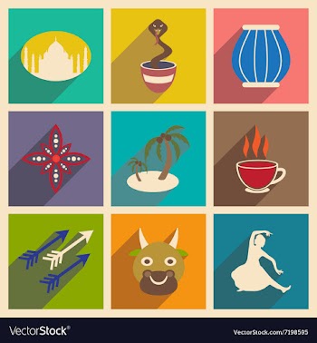 Modern flat icons collection with long shadow vector image