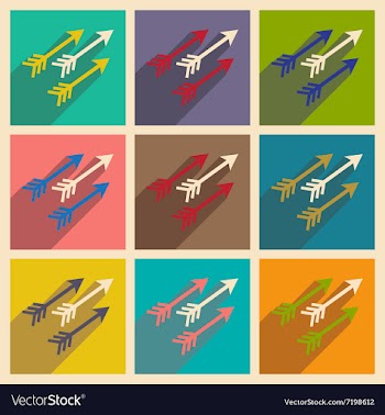 Modern flat icons collection with long shadow vector image