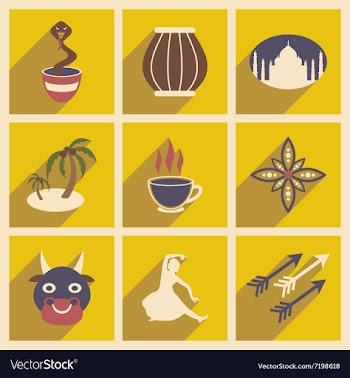 Modern flat icons collection with long shadow vector image