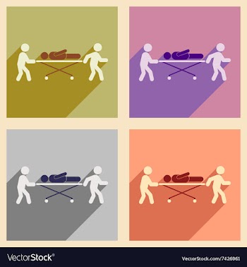 Modern flat icons collection with long shadow vector image