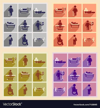 Modern flat icons collection with long shadow vector image