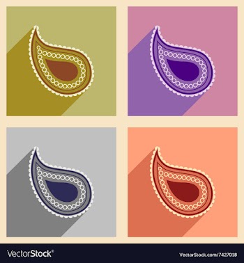 Modern flat icons collection with long shadow vector image