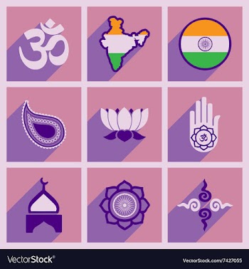 Modern flat icons collection with long shadow vector image