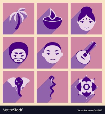 Modern flat icons collection with long shadow vector image