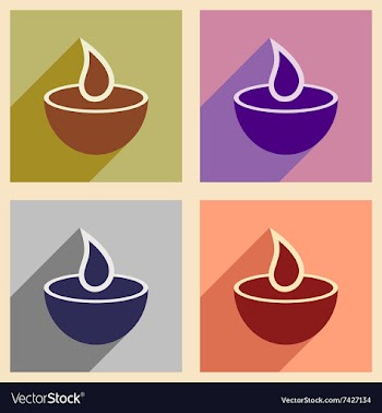 Modern flat icons collection with long shadow vector image