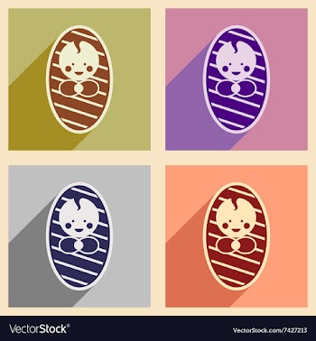 Modern flat icons collection with long shadow vector image