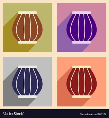 Modern flat icons collection with long shadow vector image
