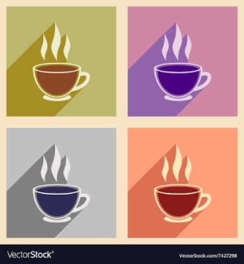 Modern flat icons collection with long shadow vector image