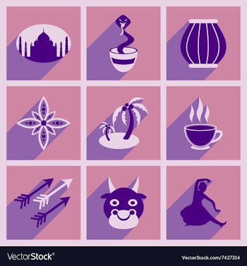 Modern flat icons collection with long shadow vector image