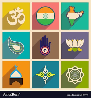Modern flat icons collection with long shadow vector image
