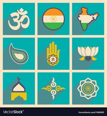 Modern flat icons collection with long shadow vector image