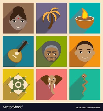 Modern flat icons collection with long shadow vector image