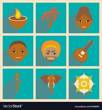 Modern flat icons collection with long shadow vector image