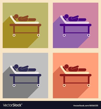 Modern flat icons collection with shadow patient vector image