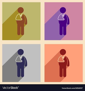 Modern flat icons collection with shadow patient vector image