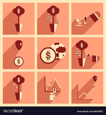 Modern flat icons collection with shadow vector image