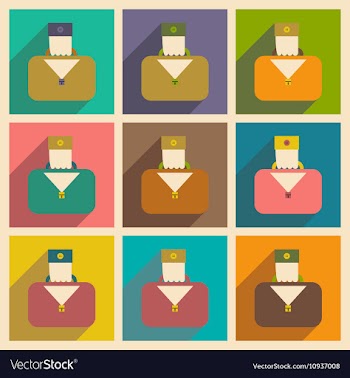 Modern flat icons collection with shadow vector image