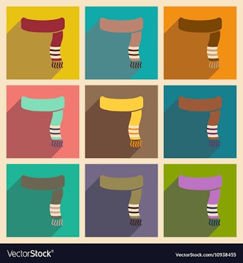 Modern flat icons collection with shadow vector image