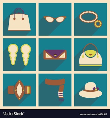 Modern flat icons collection with shadow vector image