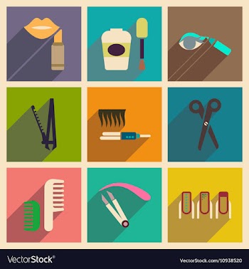 Modern flat icons collection with shadow vector image