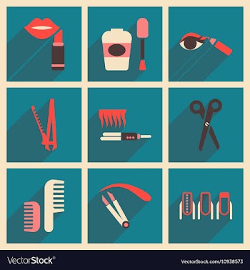 Modern flat icons collection with shadow vector image