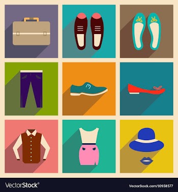Modern flat icons collection with shadow vector image