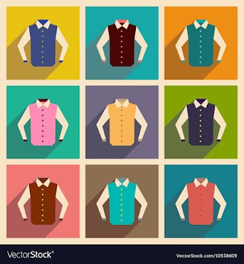 Modern flat icons collection with shadow vector image