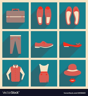 Modern flat icons collection with shadow vector image